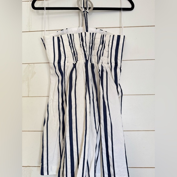 Emporio Armani Babydoll Striped Strappy Summer Dress White Navy - Picture 10 of 11